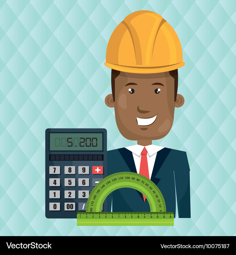 Man architecture calculator rule Vector Image