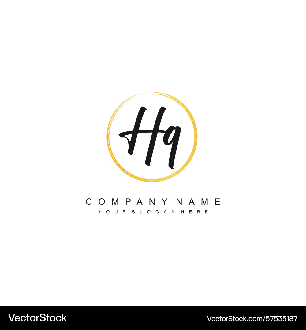Minimal signature logo design with hq initials Vector Image