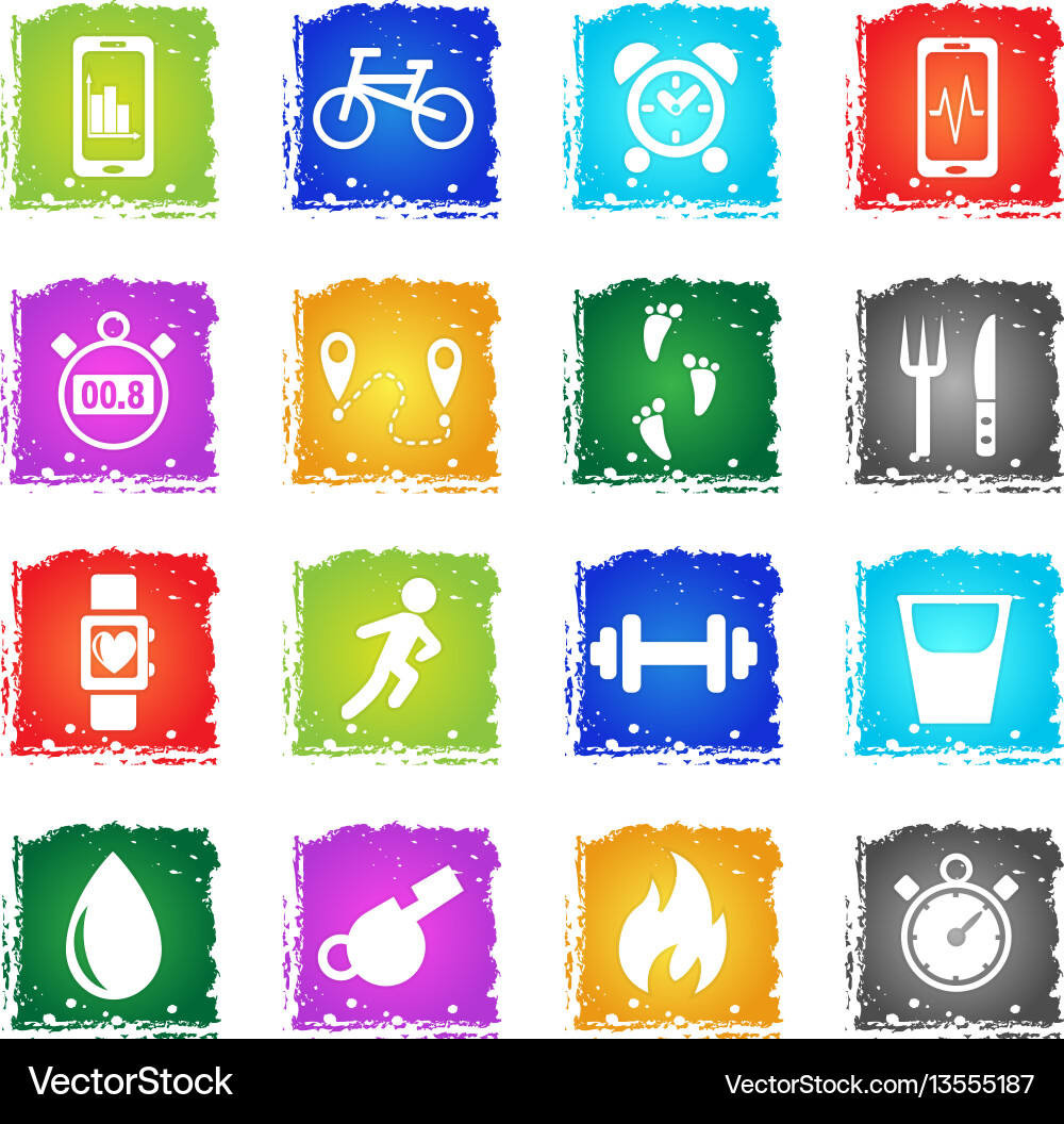 Monitoring apps icon set Vector Image
