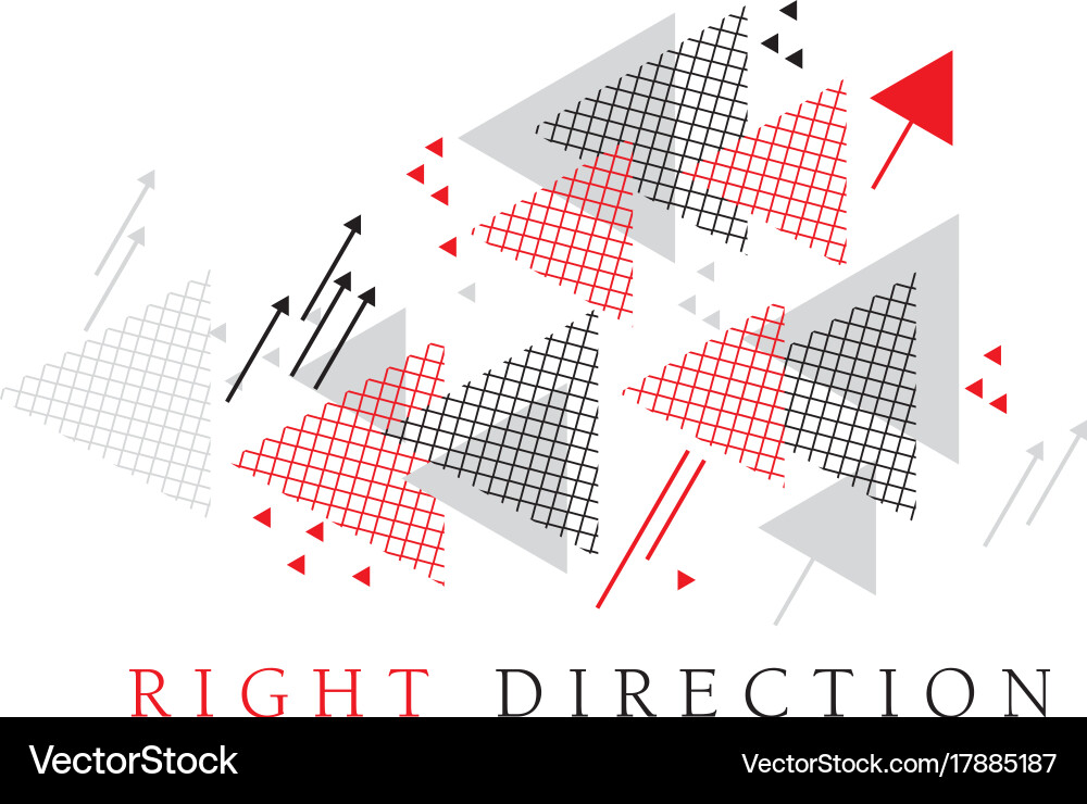 Red arrow modern style geometry design element Vector Image