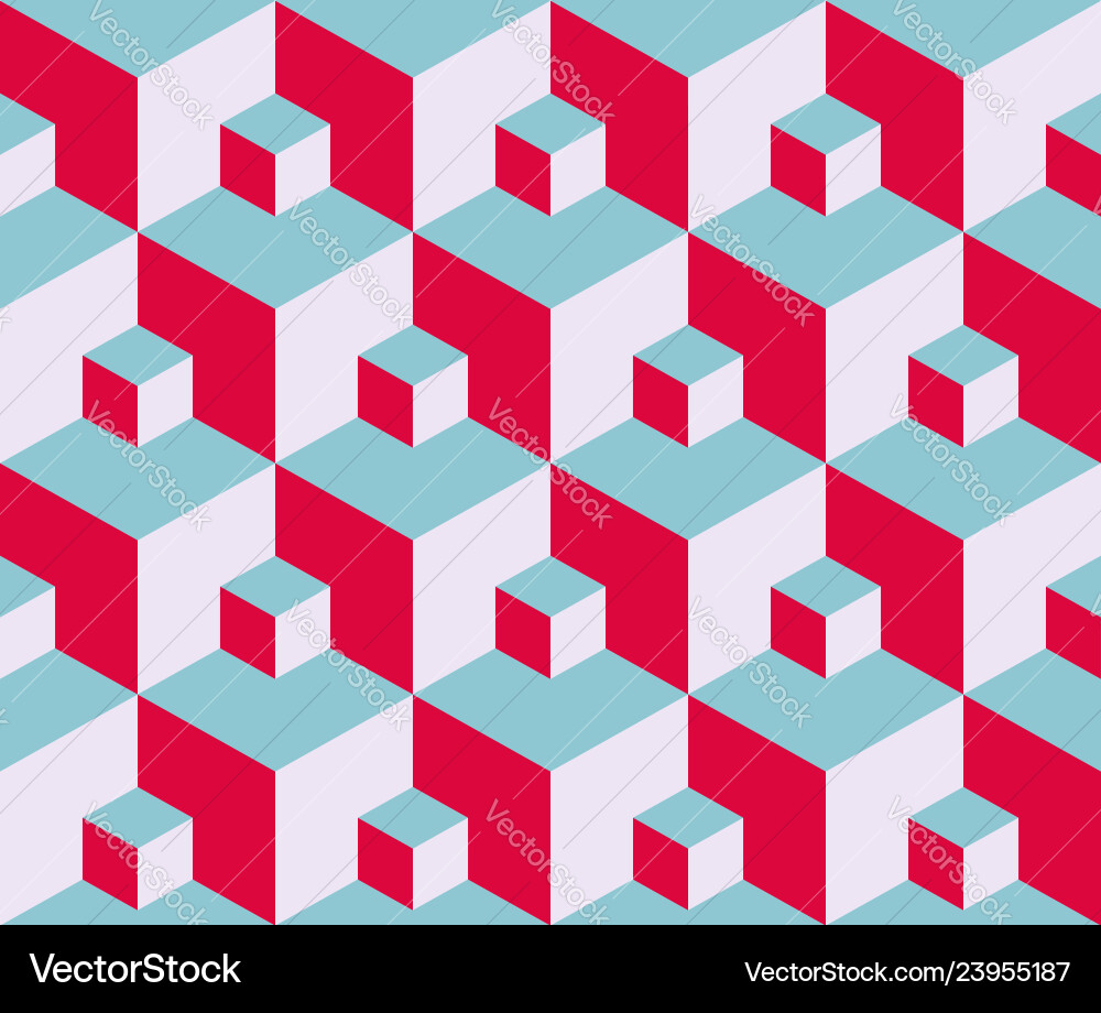 Seamless pattern 3d cube Vector Image