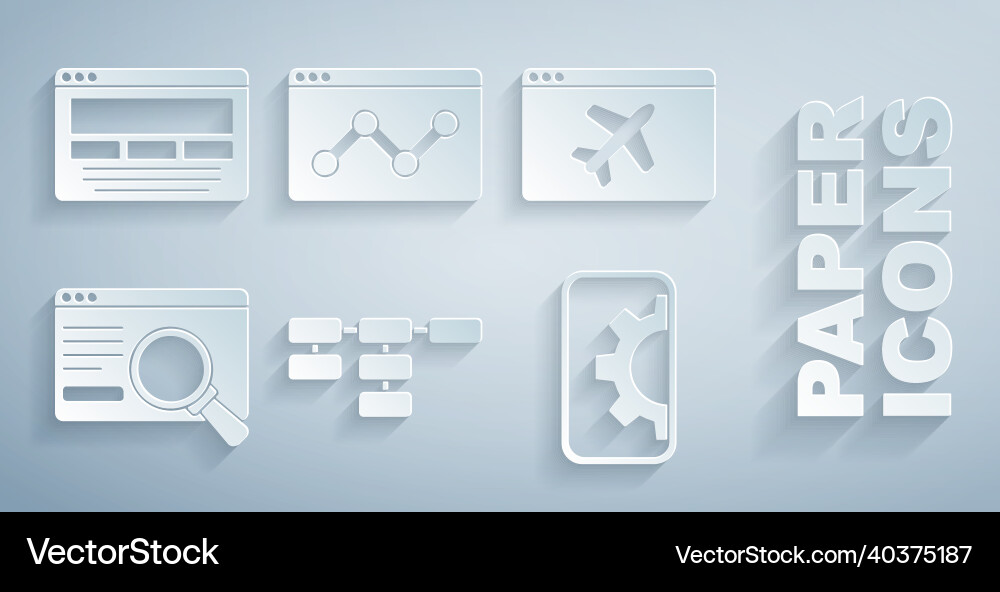 Set site map website template ui or ux design Vector Image