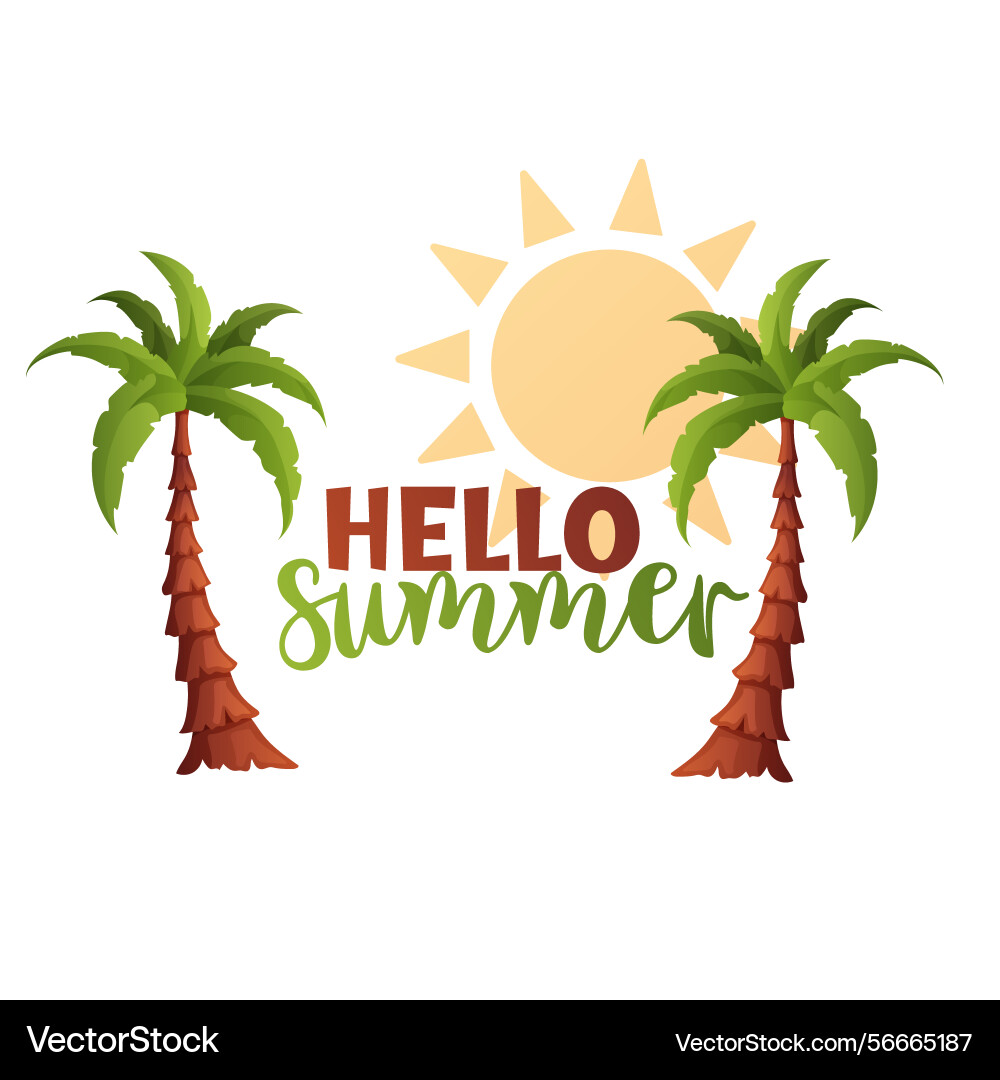 Summer composition with hello text Vector Image
