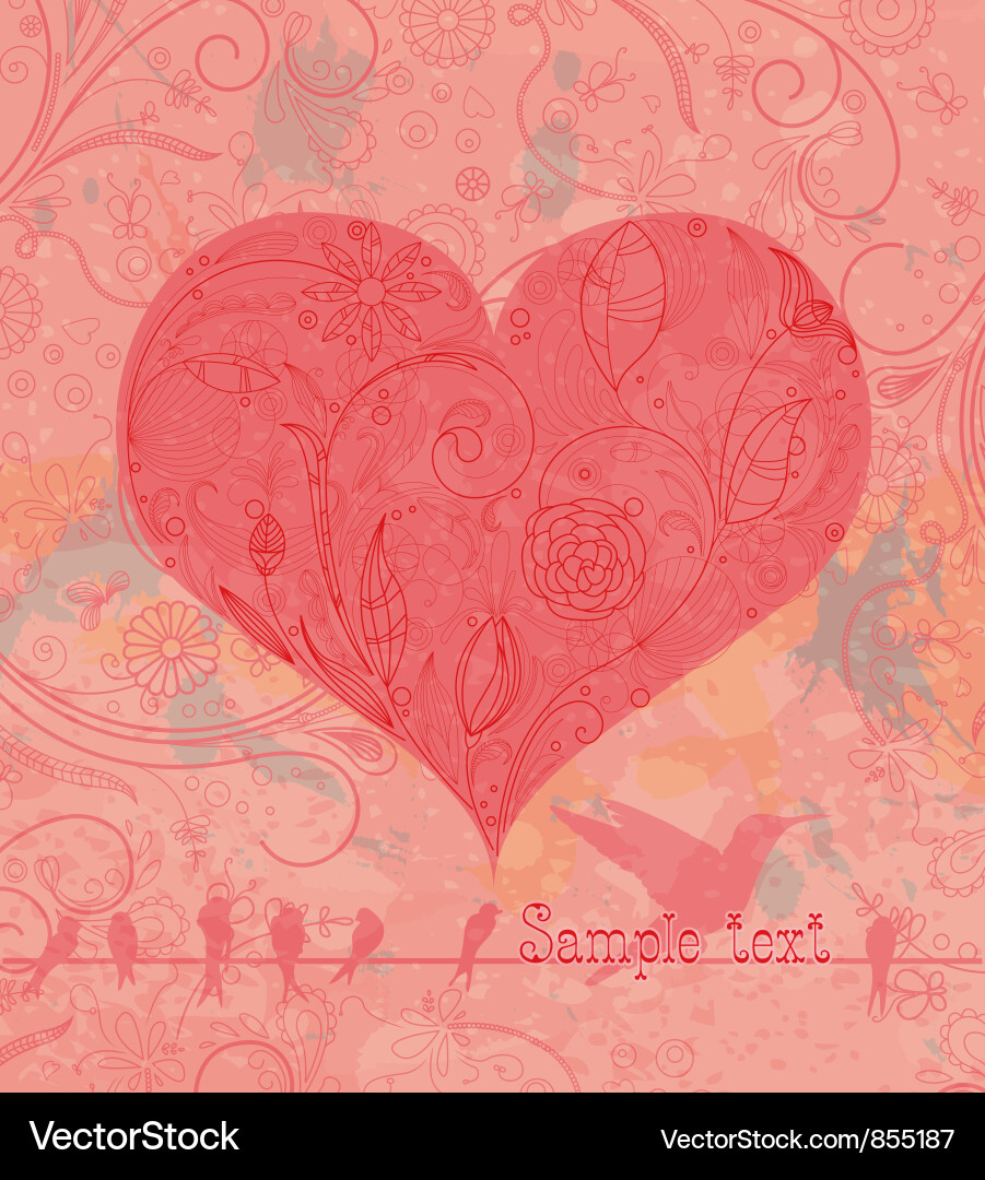 Vintage valentine background – Free Vector | VectorStock, image size:901x1080