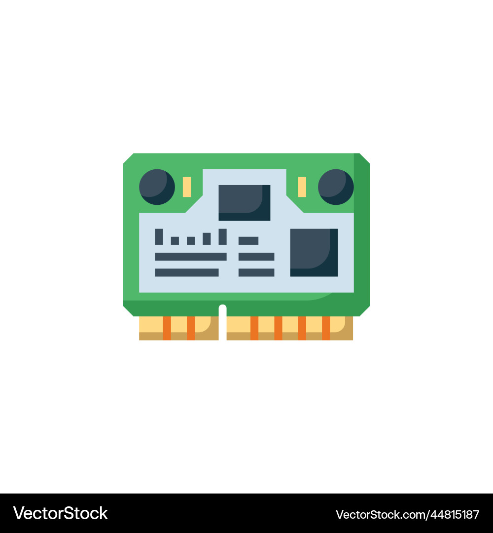 Wlan card icon computer component flat style Wlan card icon computer component flat style vector image