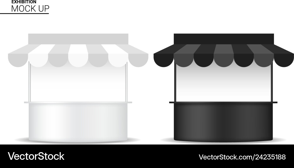 3d mock up realistic kiosk display pop booth vector image