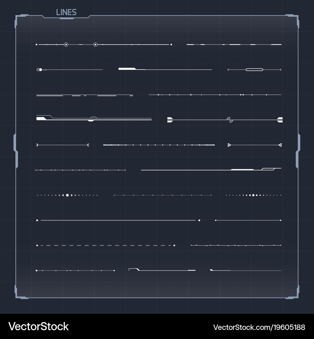 Abstract Line Set - Futuristic UI Elements vector image