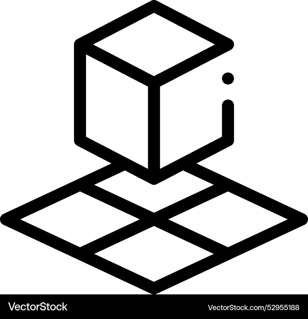 Cube icon thin linear style design isolated Cube icon thin linear style design isolated vector image