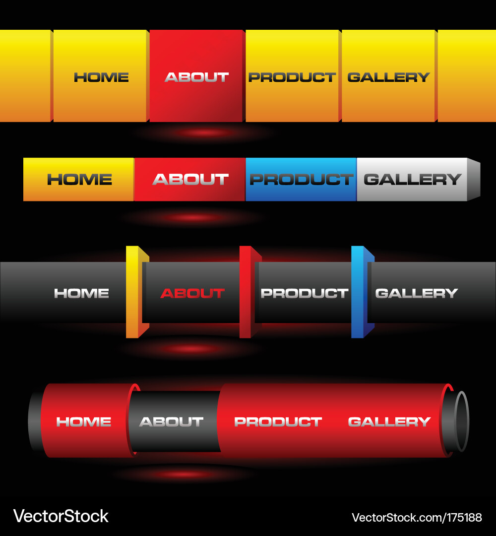Editable website buttons vector image