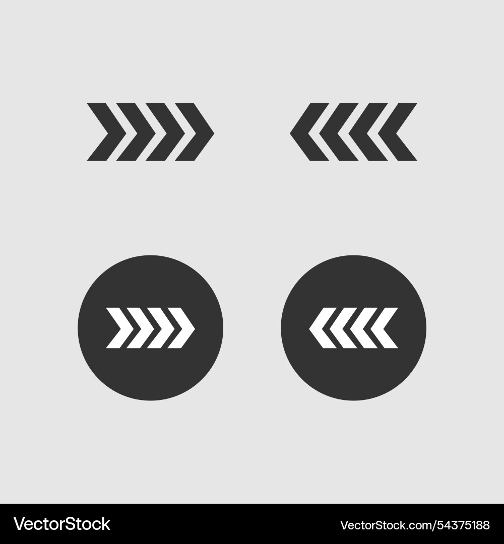 Flat design right and left arrow set Vector Image