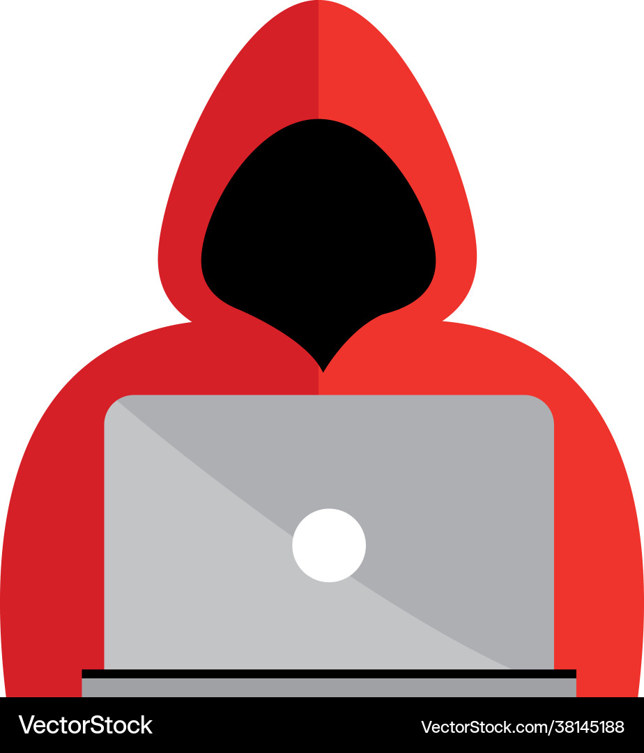Hacker using laptop Vector Image