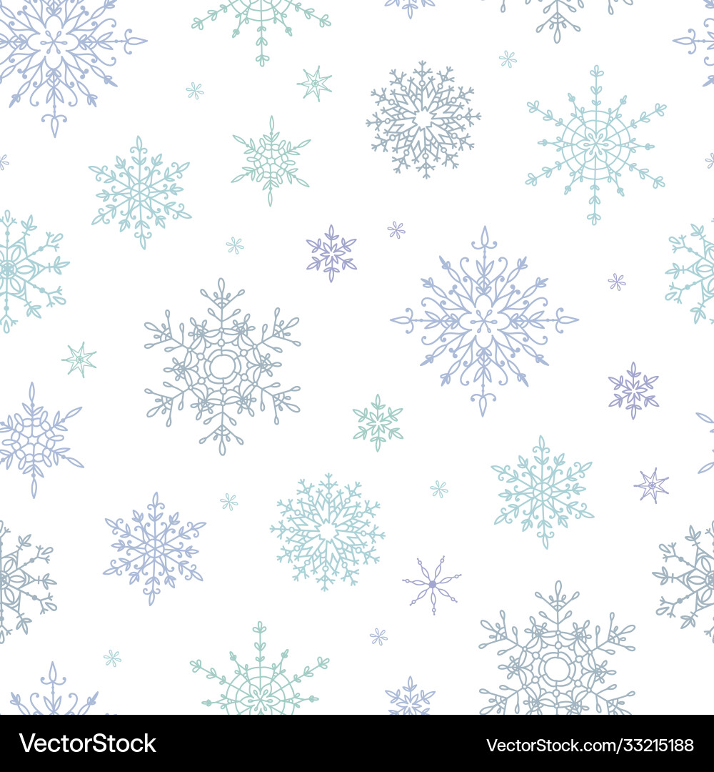 Hand Drawn Snowflake Pattern Vector Image