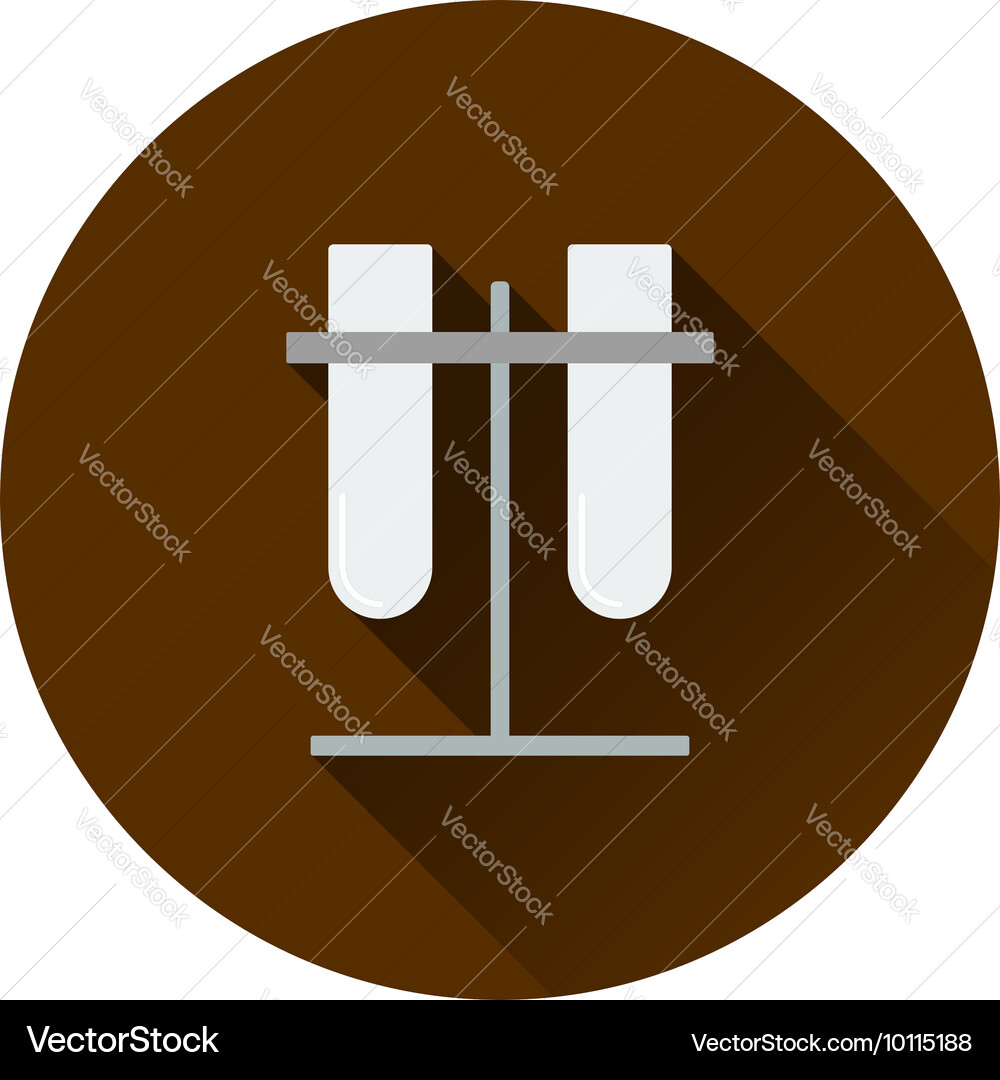 Lab flasks attached to stand icon vector image