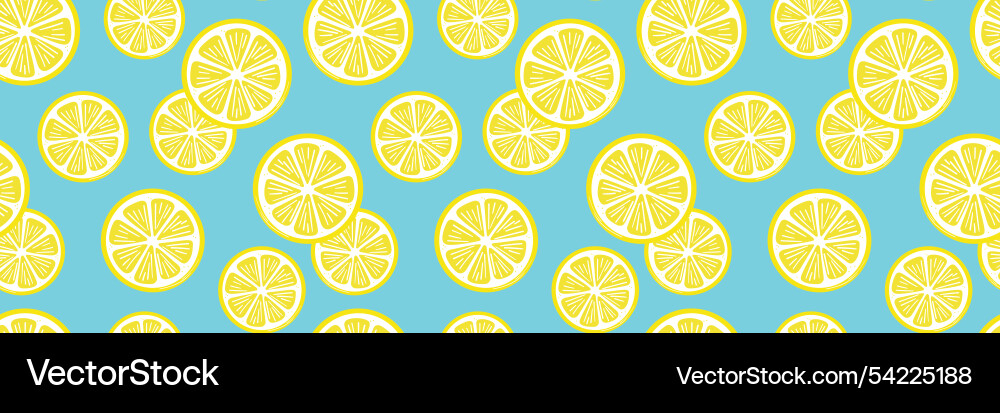 Lemon banner seamless repeating pattern citrus Lemon banner seamless repeating pattern citrus Vector Image