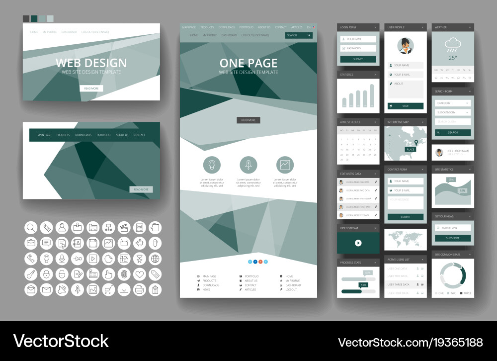 Modern Website Interface Elements vector image