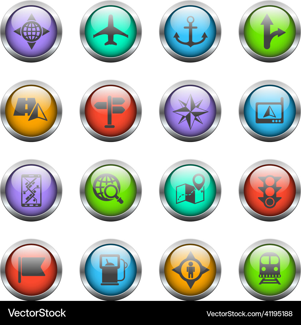 Navigation icon set Vector Image