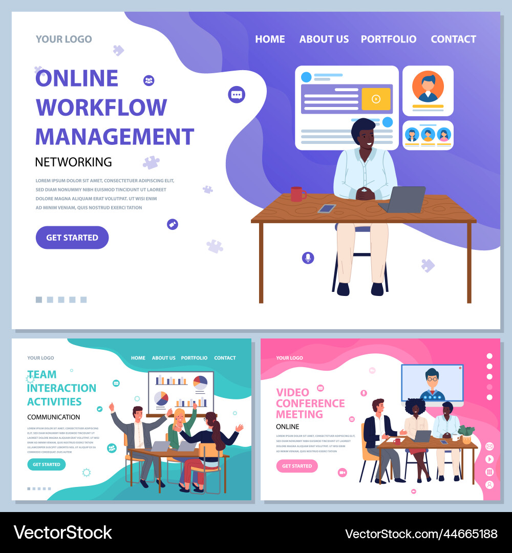 Networking online workflow management attracts Vector Image