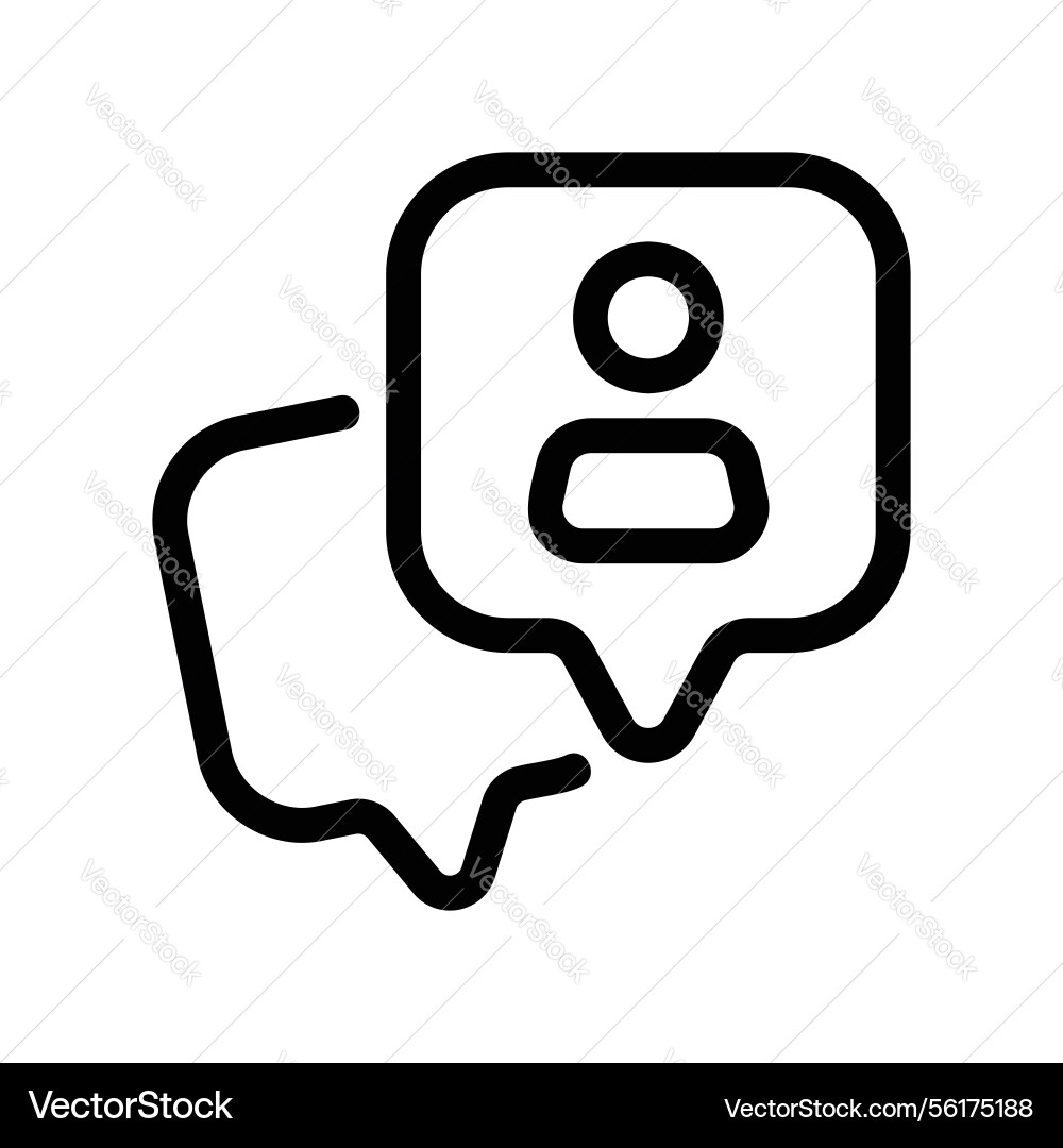 Overlapping chat bubbles with a user icon vector image