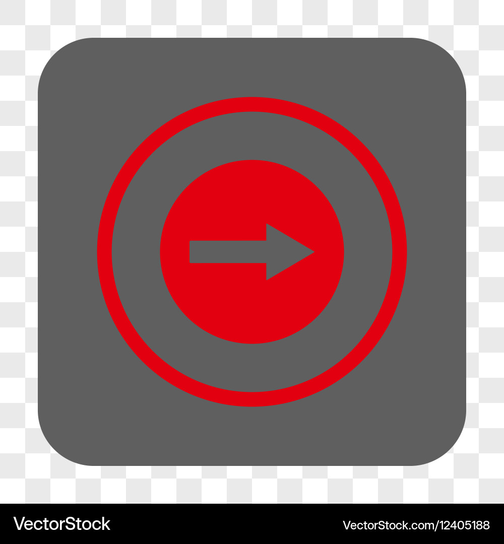 Right rounded arrow square button Vector Image