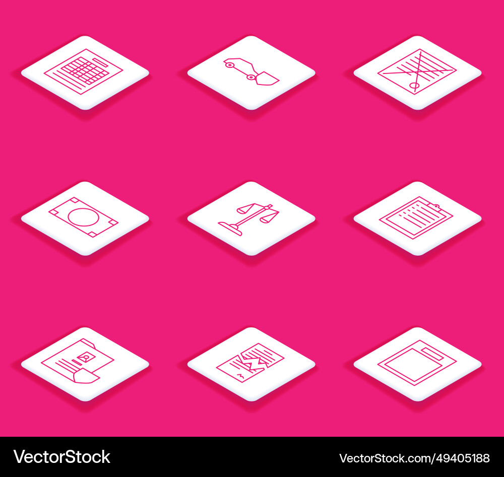 Set line report file document car with shield Set line report file document car with shield vector image