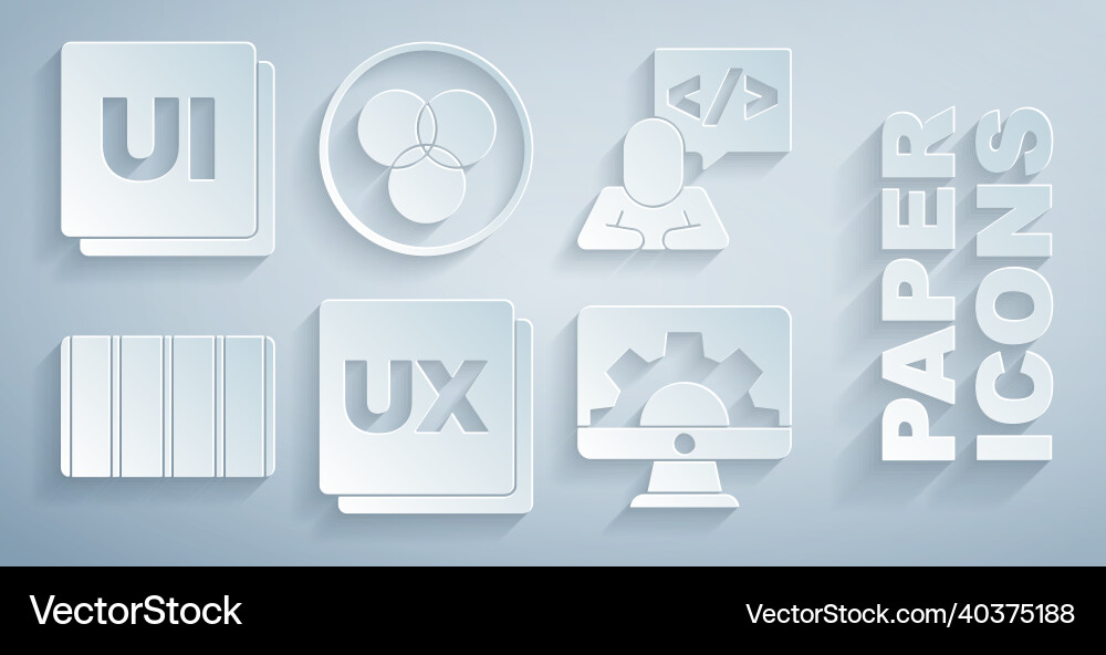 Set ui oder ux design front end Entwicklung Farbe Set ui oder ux design front end Entwicklung Farbe vektorbild