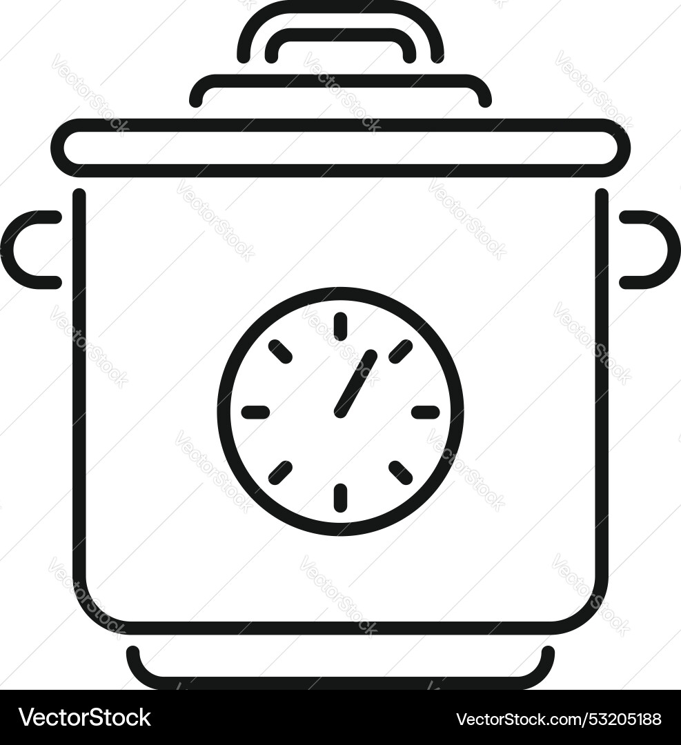 Slow cooker with timer showing cooking time icon Slow cooker with timer showing cooking time icon vector image