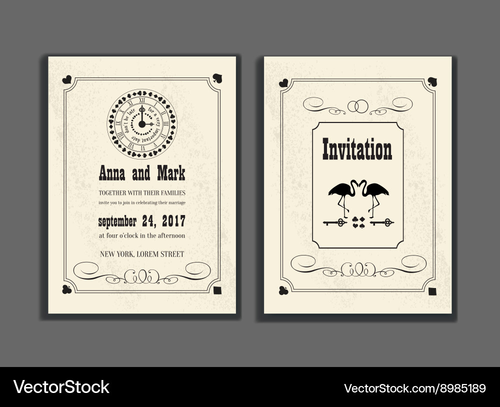Alice in Wonderland Save the Date Vector Image