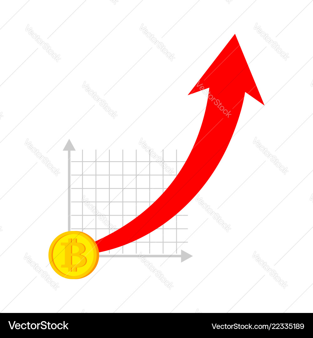 Bitcoin price increase dynamics of course Bitcoin price increase dynamics of course vector image