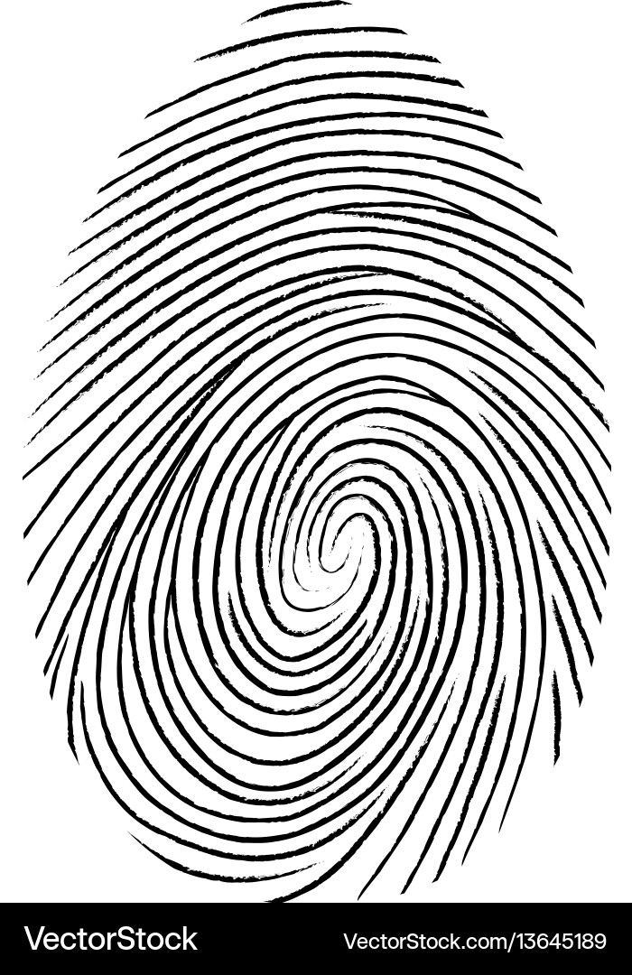 Black Fingerprint Icon - Secure Identification vector image