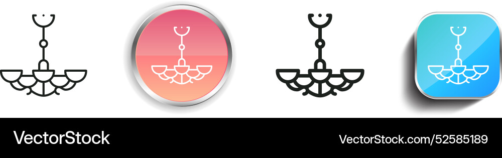 Chandelier icon thin linear regular and button vector image