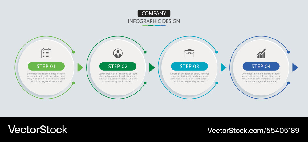 Circular Timeline with Number Data vector image