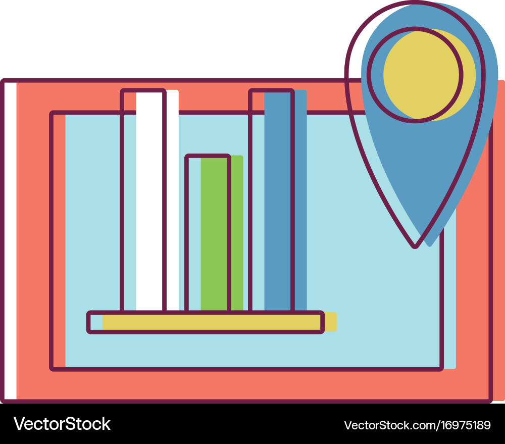 Document with statistics bar diagram graphy Vector Image