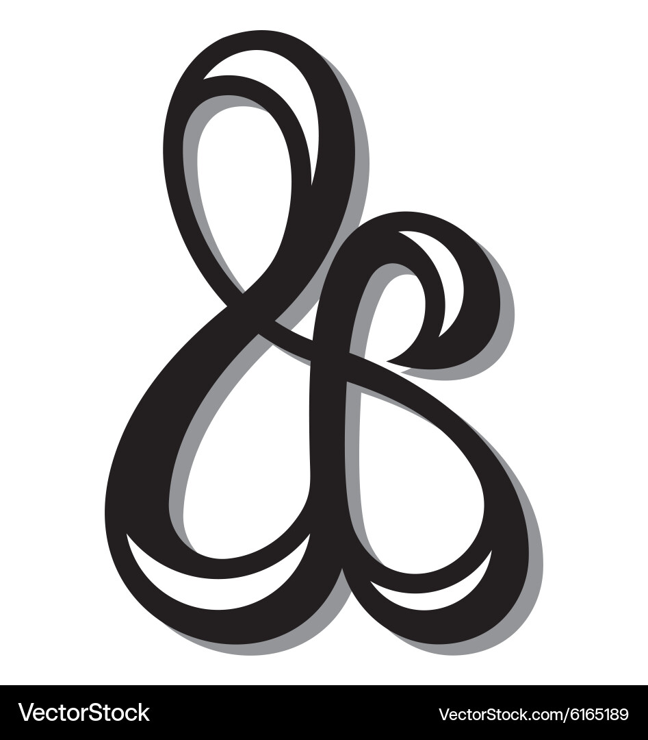 Elegant Ampersand Script vector image