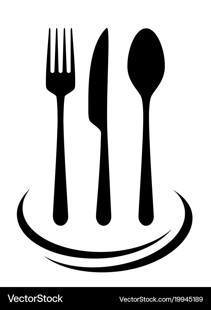 Fork knife spoon icons Royalty Free Vector Image