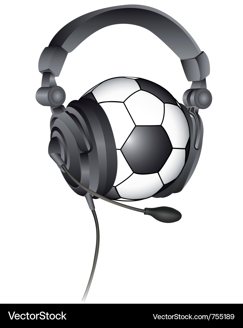 Fußball-Kopfhörer Vektorbild