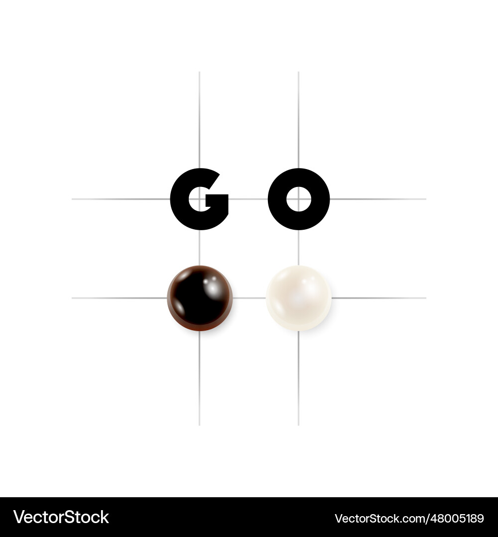 Go game board with grid and stones Vector Image