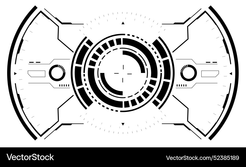 Hud sci-fi interface screen view black geometric Hud sci-fi interface screen view black geometric Vector Image