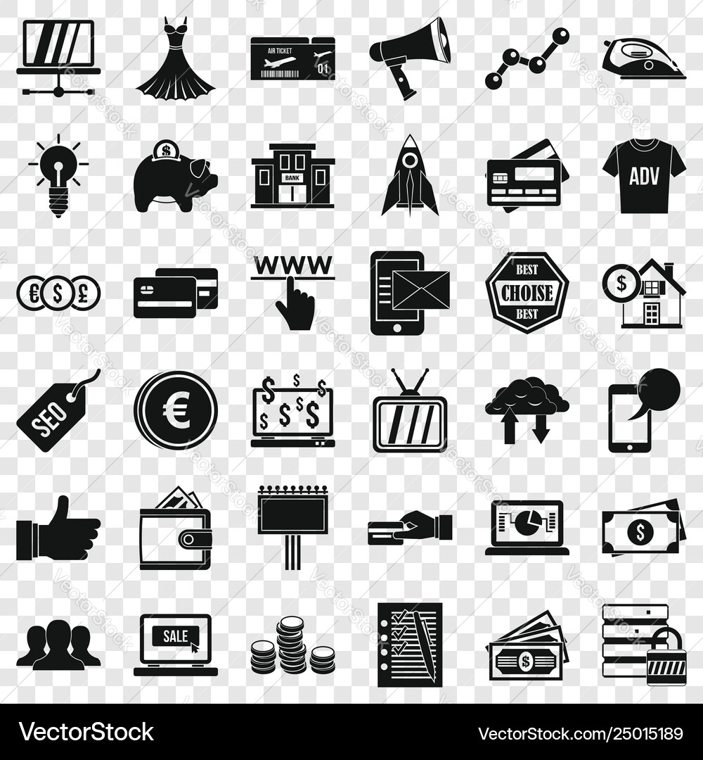 Internet commerce icons set simple style Vector Image