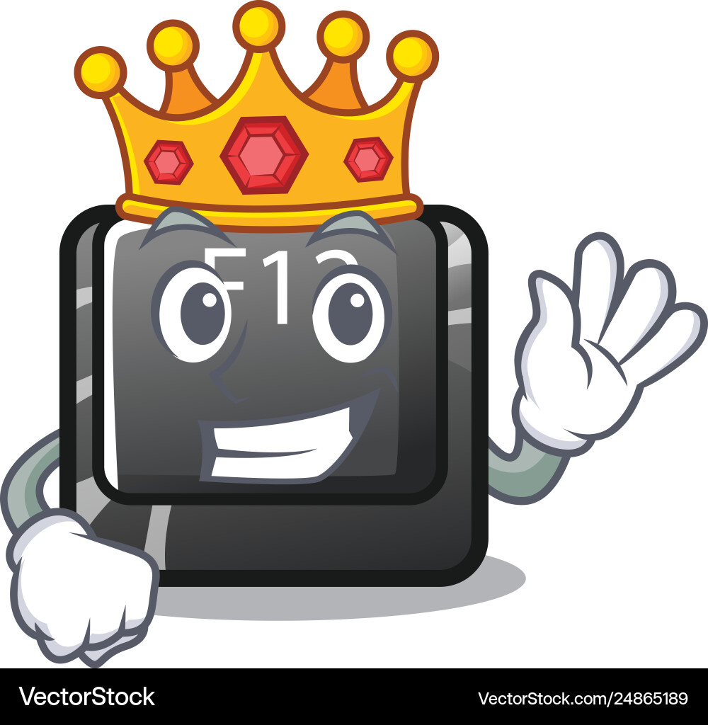 King f12 button installed on cartoon computer King f12 button installed on cartoon computer vector image