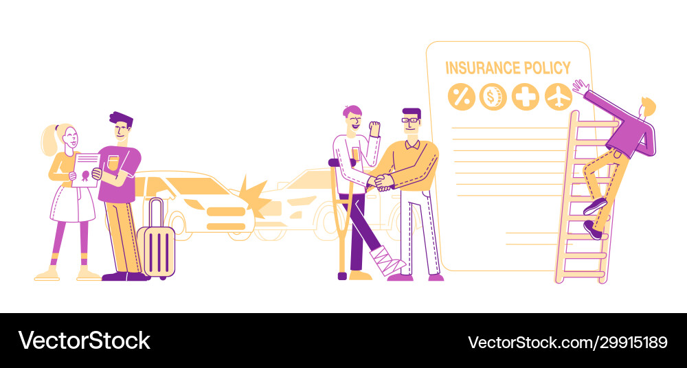 Life and property safety guarantee people fill Life and property safety guarantee people fill vector image
