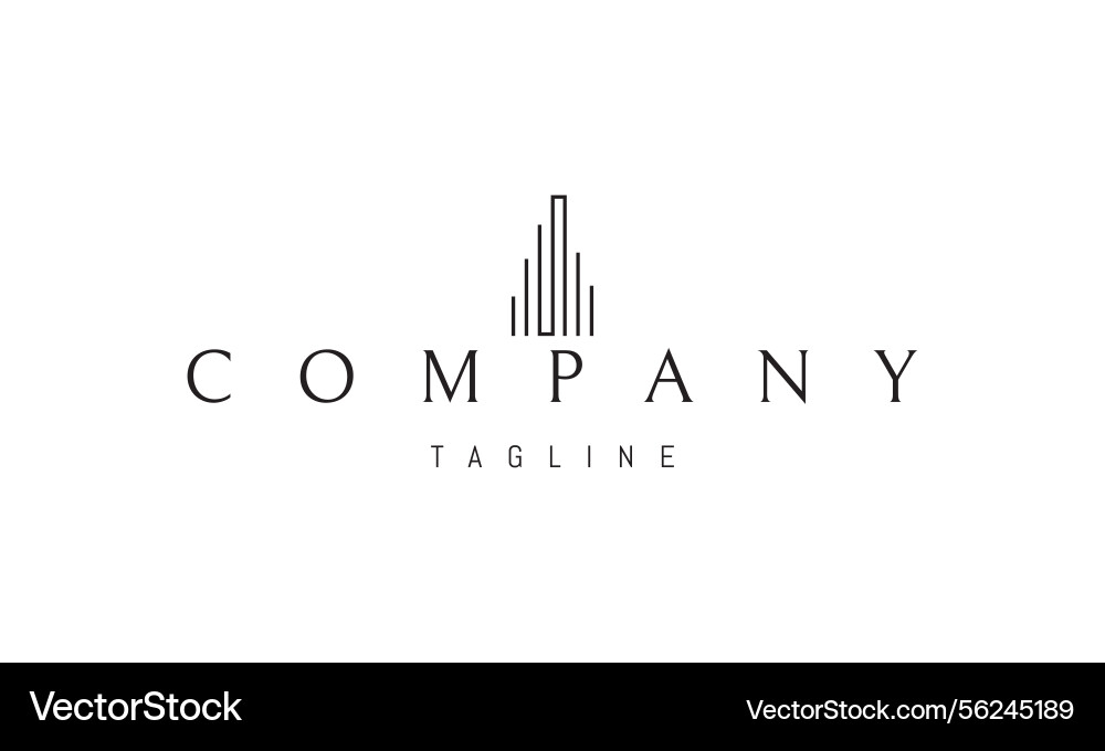 Logo with an abstract image of a skyscraper Logo with an abstract image of a skyscraper vector image