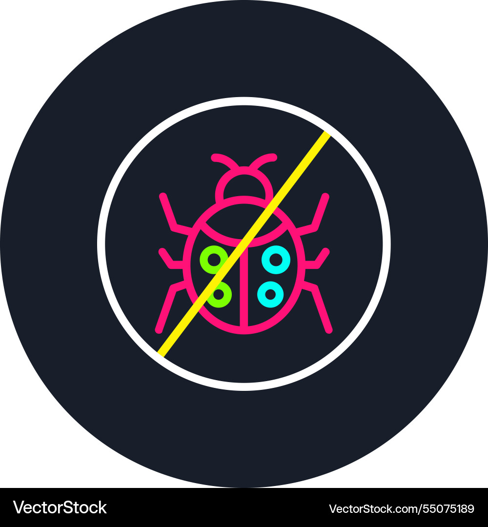 No bugs line multi color icon Vector Image