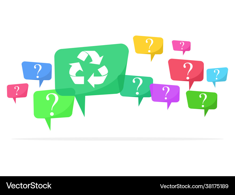 Question mark in speech bubble and solution Vector Image