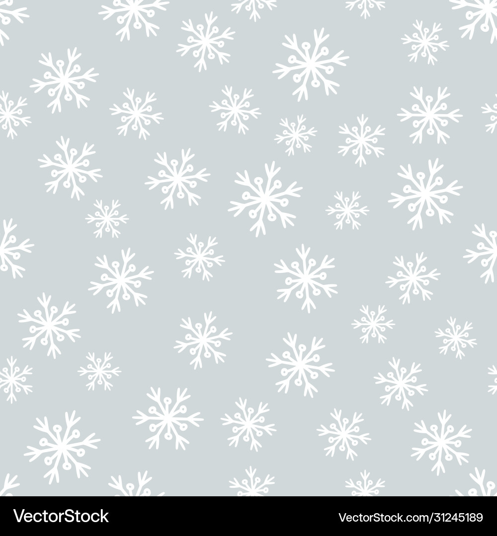 Seamless pattern with hand drawn snowflake gray Seamless pattern with hand drawn snowflake gray Vector Image