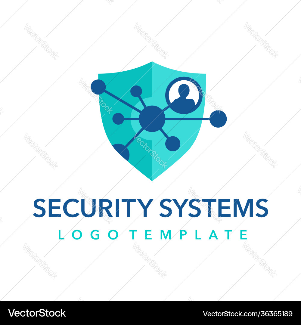 Security systems - shield with connectied points Security systems - shield with connectied points vector image