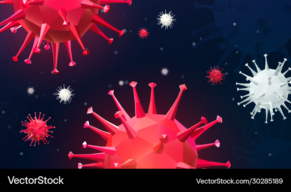 Virus bacteria low poly cartoon Virus bacteria low poly cartoon vector image
