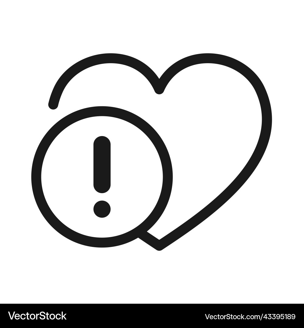 Warning triangle icon failure with heart Vector Image