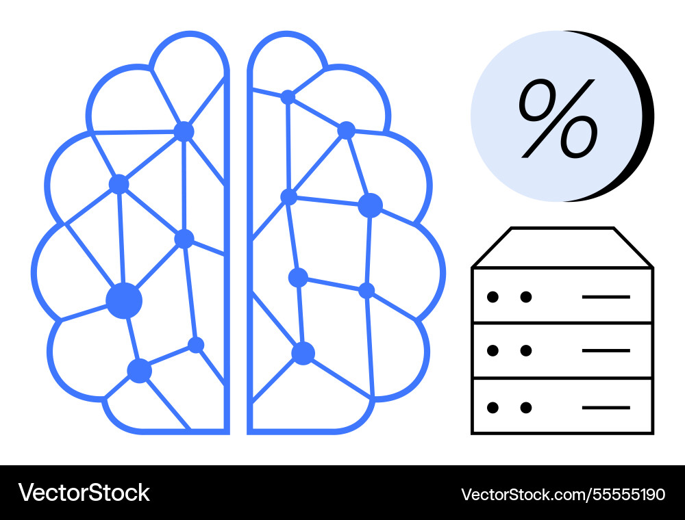 Abstract brain network database and percentage vector image