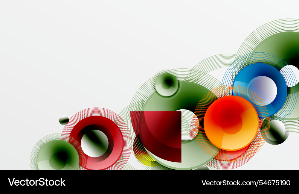Abstract composition of overlapping circles Vector Image