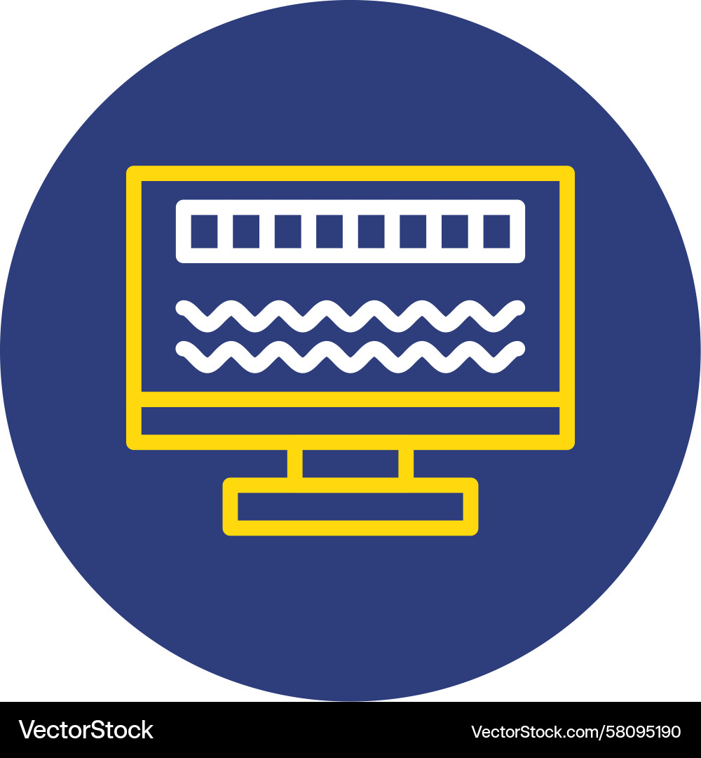Binary Wave Dual Line Circle Vector Image